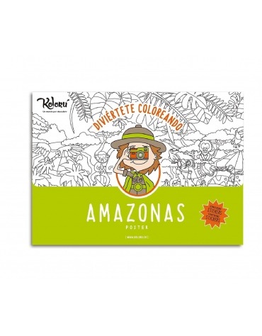 GRAN PROMO Poster Amazonas con stickers + colores KO_8304379046  Koloru