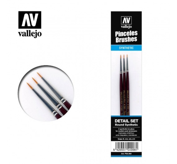 Vallejo - Pinceles Toray Painter Set (sizes 4/0, 3/0 & 2/0) V_P5498549981  Vallejo