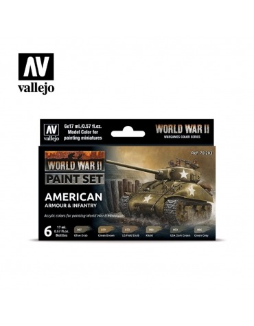 Model Color Set - WWII American Armour & Infantry AAD_000070203  Vallejo