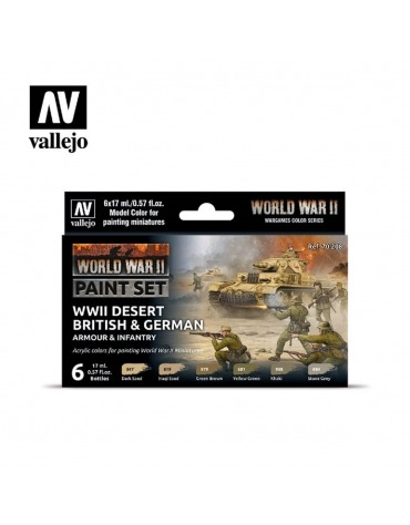 Model Color Set- WWII Desert British & German Armour AAD_000070208  Vallejo