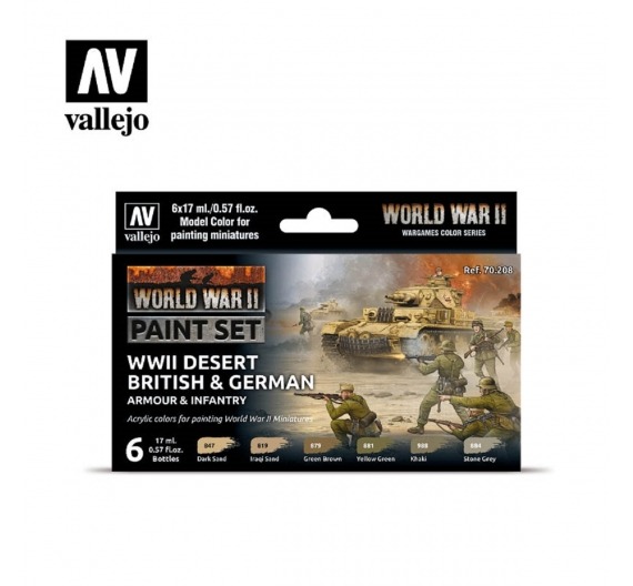 Model Color Set- WWII Desert British & German Armour AAD_000070208  Vallejo