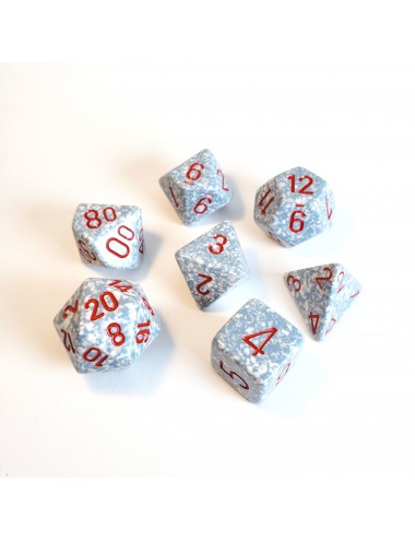Set 7 Dados Polyhedral Speckled Granito Rojo CHX25300  Chessex