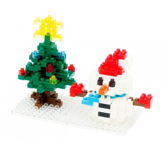 Muñeco de Nieve y Árbol de Navidad NBC_100  Nanoblock