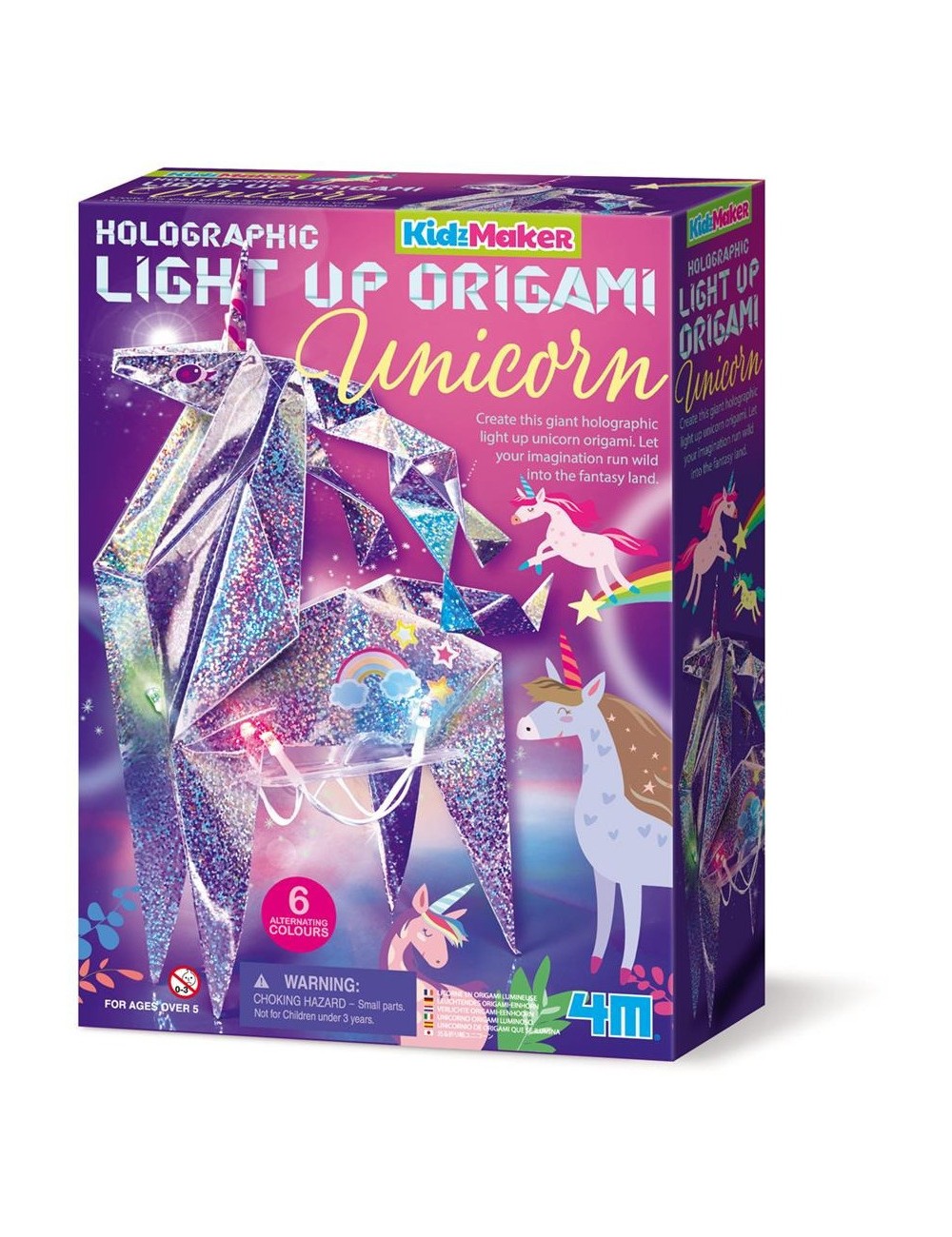 Kit Infantil Unicornio de Origami con Luz Holografica- 4m 4893156047762