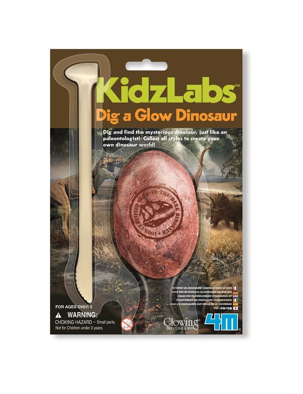 Kit Infantil Cava un Dinosaurio Luminioso Peque- Kidzlabs 4m 4893156059208