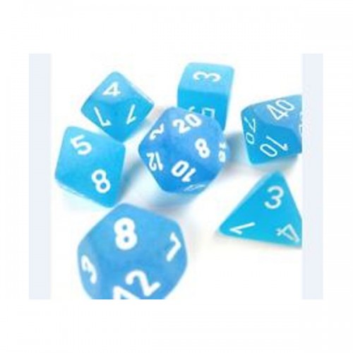 Frosted Polyhedral Azul /Blanco Set 7-Dados 27406 Chessex Chessex