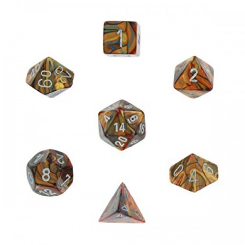 Set 7 Dados Polyhedral Lostrous Gold / Silver CHX-274931470  Chessex