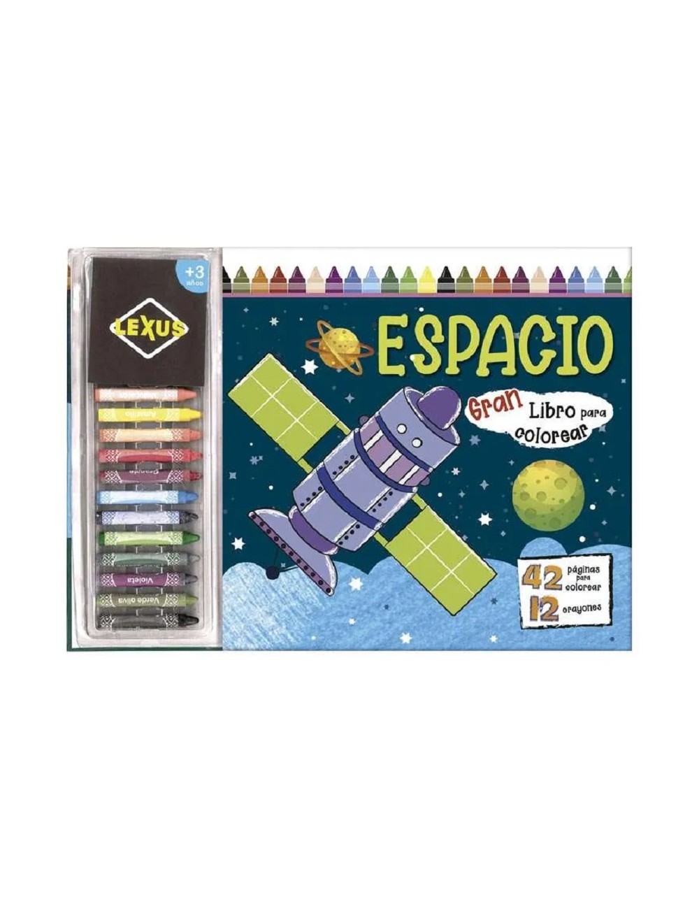 Gran Libro Para Colorear: Espacio + 12 Crayones