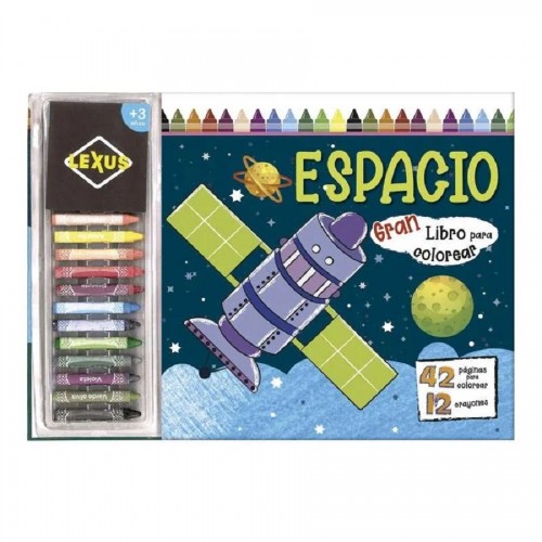 Gran Libro Para Colorear: Espacio + 12 Crayones