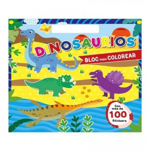 Libro Block Para Colorear y Aprender: Dinosaurios