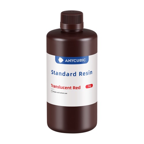 Resina Standard Anycubic 1Kg Rojo Translúcido 13-001-0633 Anycubic Anycubic
