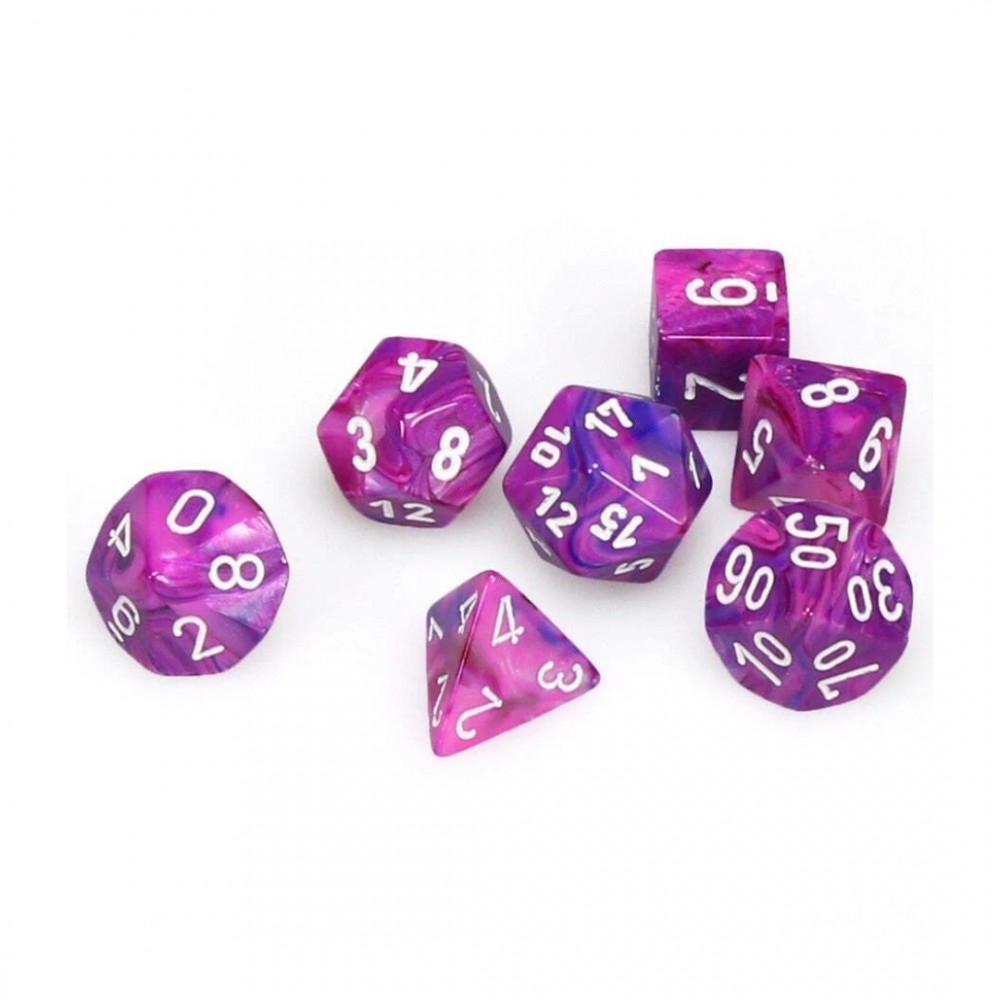 Set 7 Dados Violeta/Blanco 15-001-0067 Chessex Chessex Set 7 Dados Violeta/Blanco 15-001-0067 Chessex Chessex