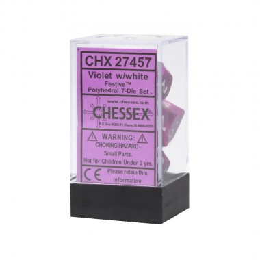 Set 7 Dados Violeta/Blanco 15-001-0067 Chessex Chessex