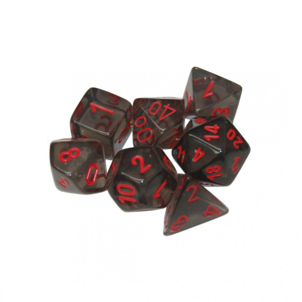 Set 7 Dados Humo/Rojo 15-001-0085 Chessex Chessex Set 7 Dados Humo/Rojo 15-001-0085 Chessex Chessex