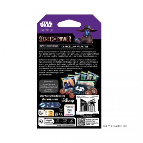 StarWars™ Unlimited: Secrets Of Power - Chancellor Palpatine Mazo de Inicio - Ing 06-001-0197 Fantasy Flight Games Fantasy Fl...