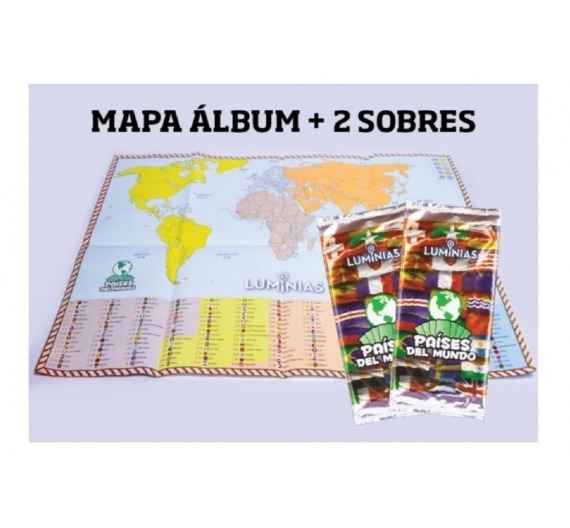 Luminias Mapa Album + 2 Sobres Países Del Mundo MP29873884801  Luminias