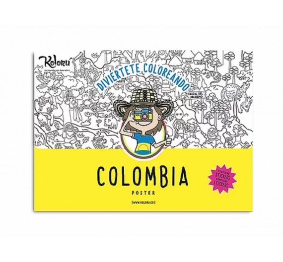 Poster Para Colorear: Mapa De Colombia KOL_830451415  Koloru