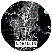 Mapa Medellín - Rompecabezas Redondo en Madera 165 Piezas