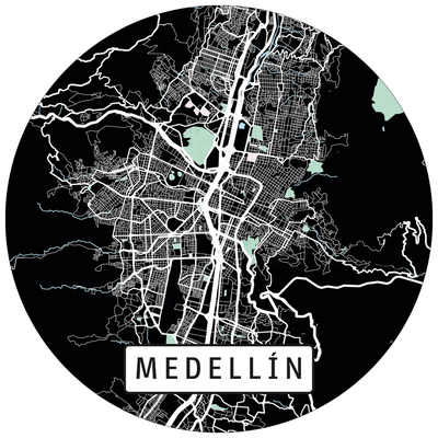 Mapa Medellín - Rompecabezas Redondo en Madera 165 Piezas
