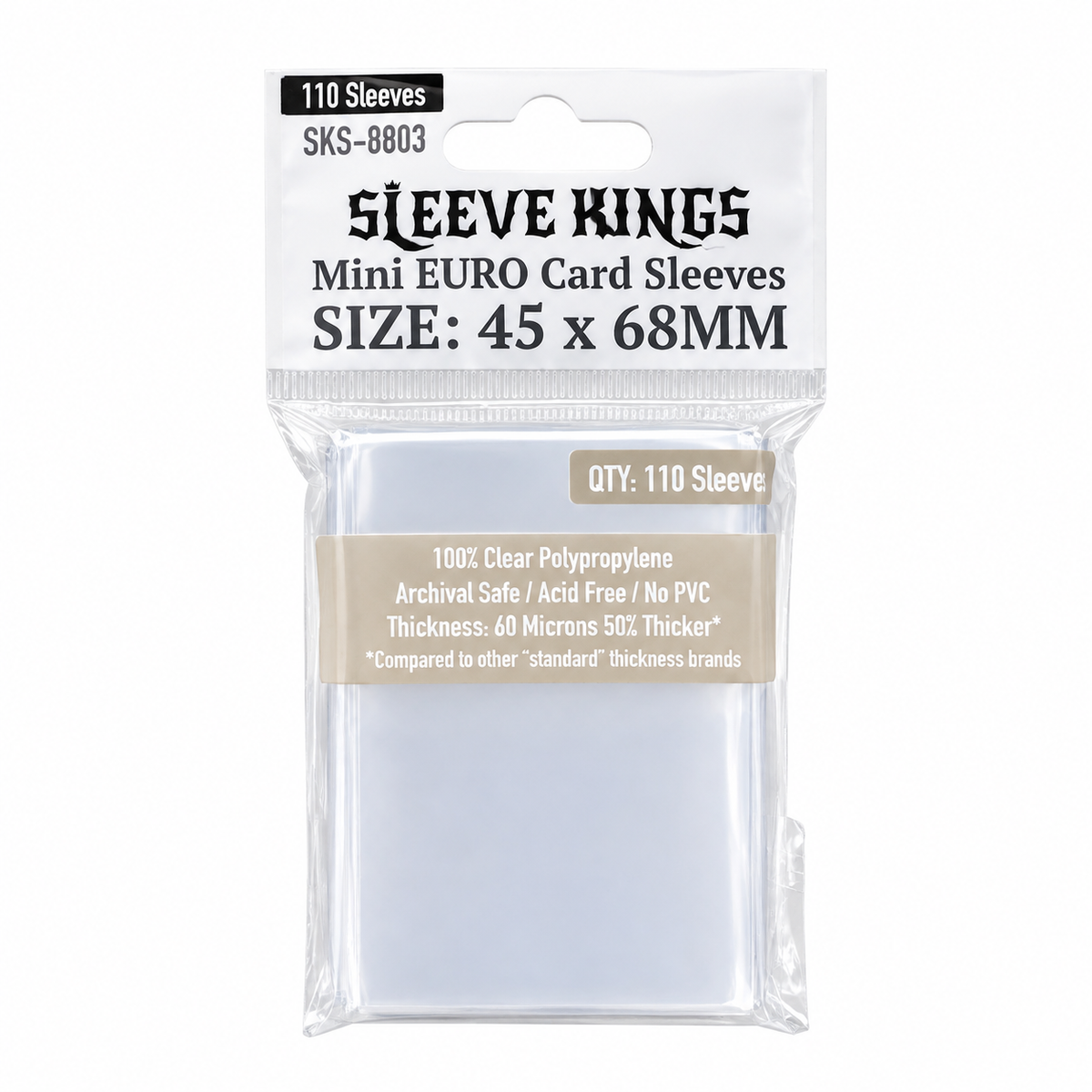 Fundas Sleeve Kings Mini Euro 45x68 mm X110 Transparente