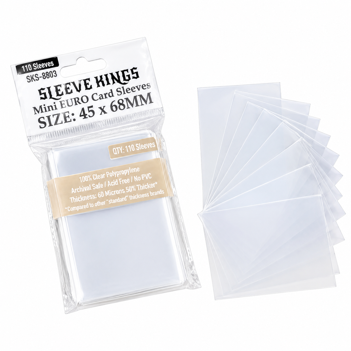 Fundas Sleeve Kings Mini Euro 45x68 mm X110 Transparente
