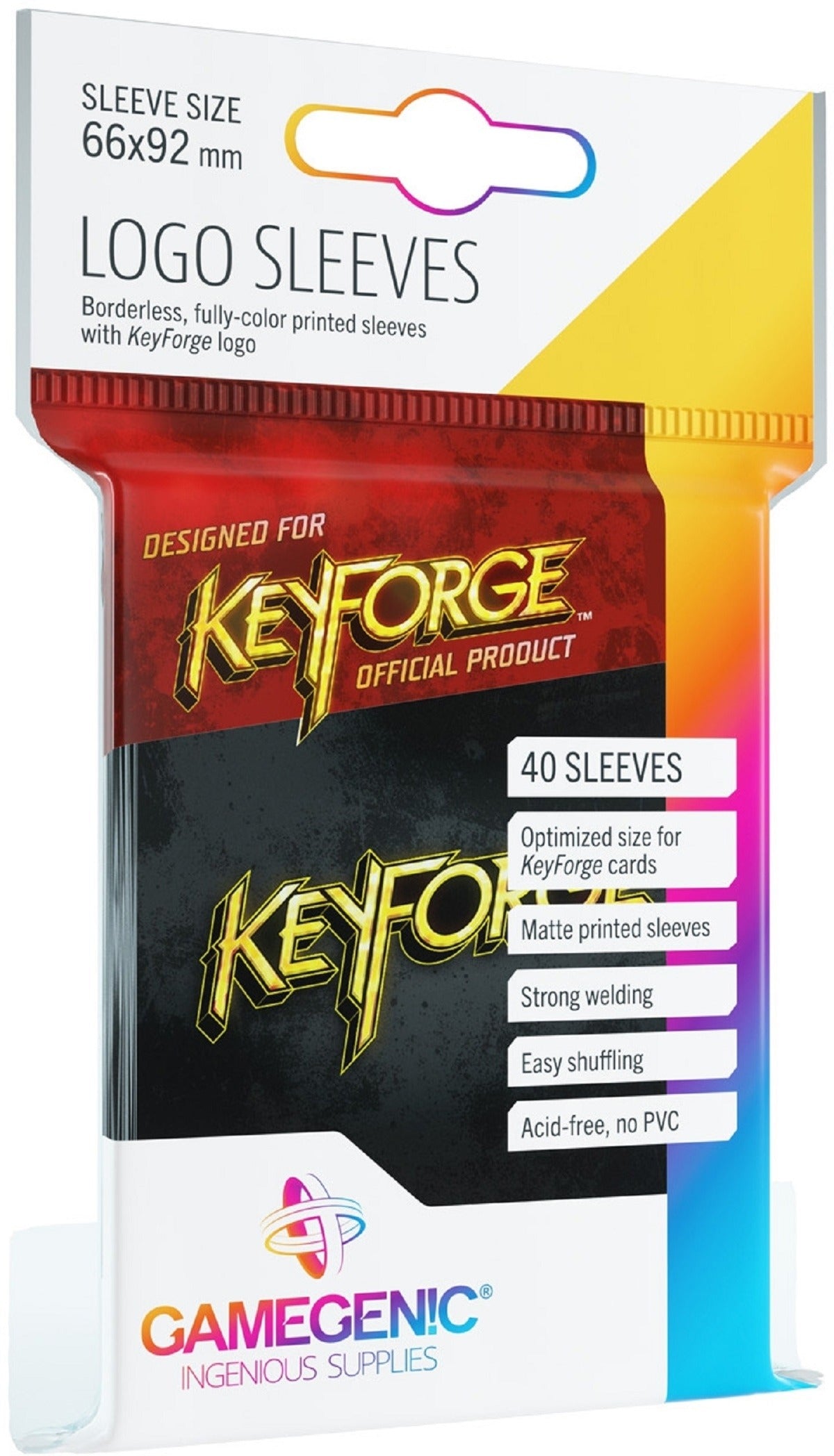 Fundas 66x92 mm - Estándar x 40 - KeyForge Negro
