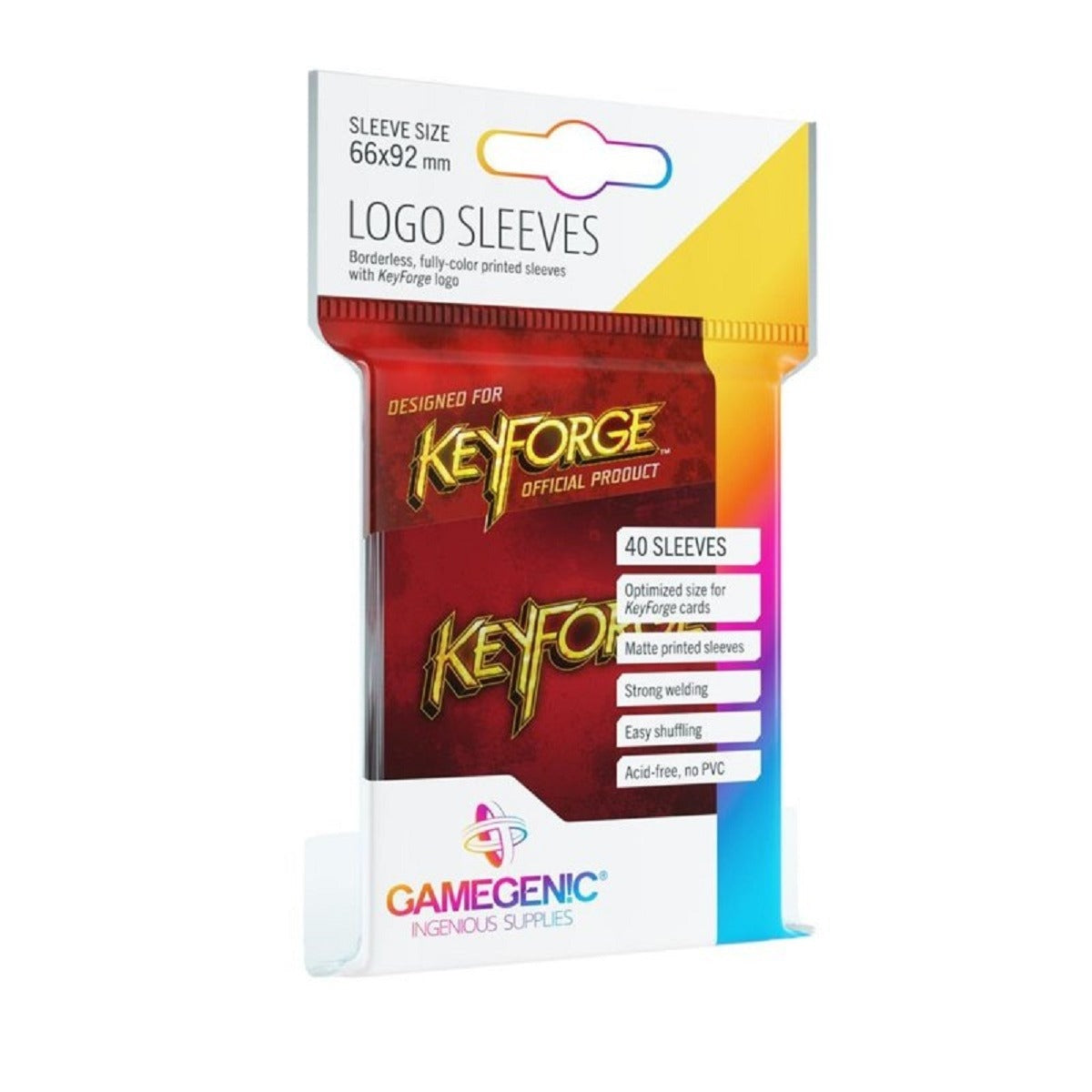 Fundas 66x92 mm - Estándar x 40 - KeyForge Rojo