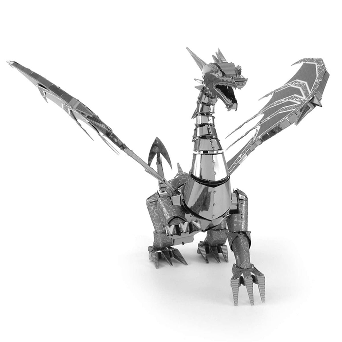 Modelo Para Armar Metal Earth Dragón Plateado