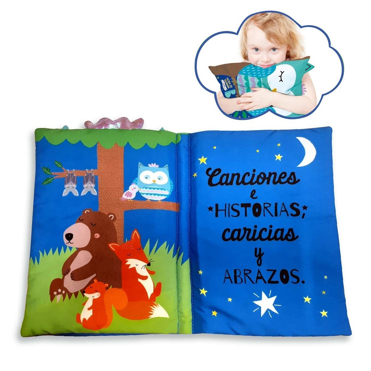 Hora de Dormir con Búho – Libro Almohada