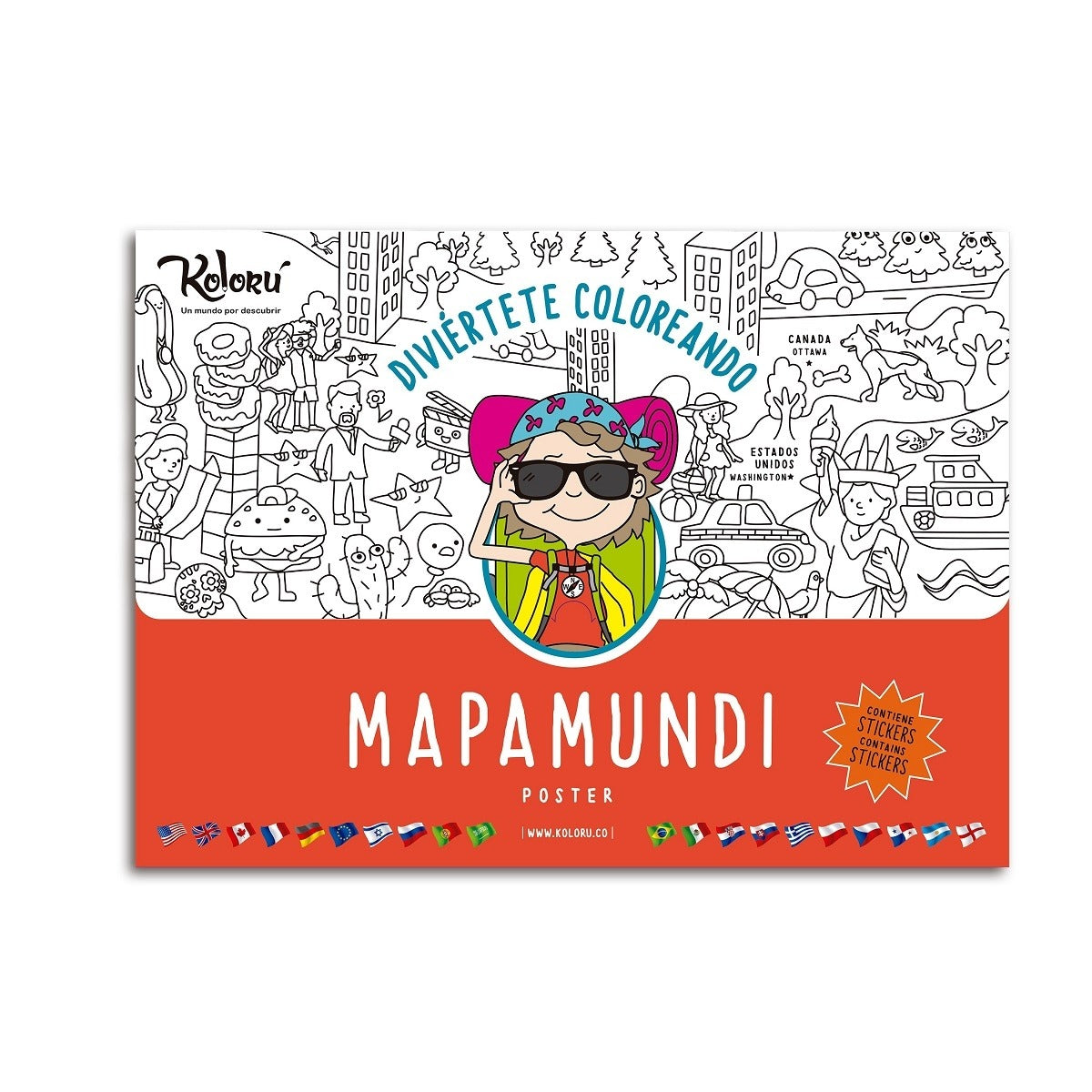 Poster Para Colorear: Mapamundi