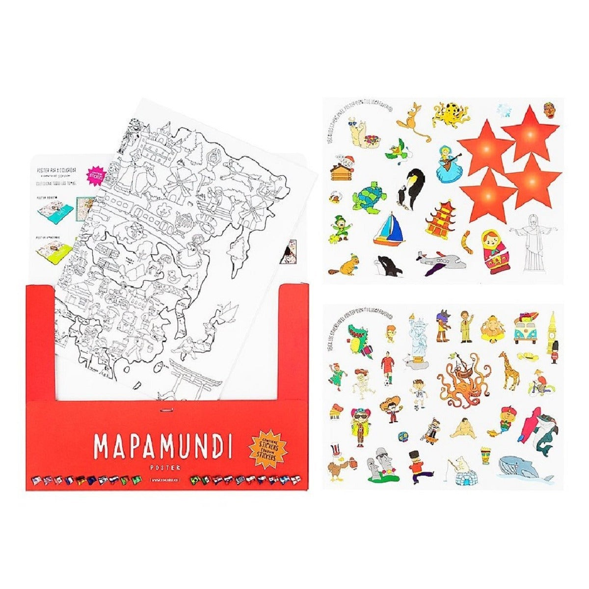 Poster Para Colorear: Mapamundi