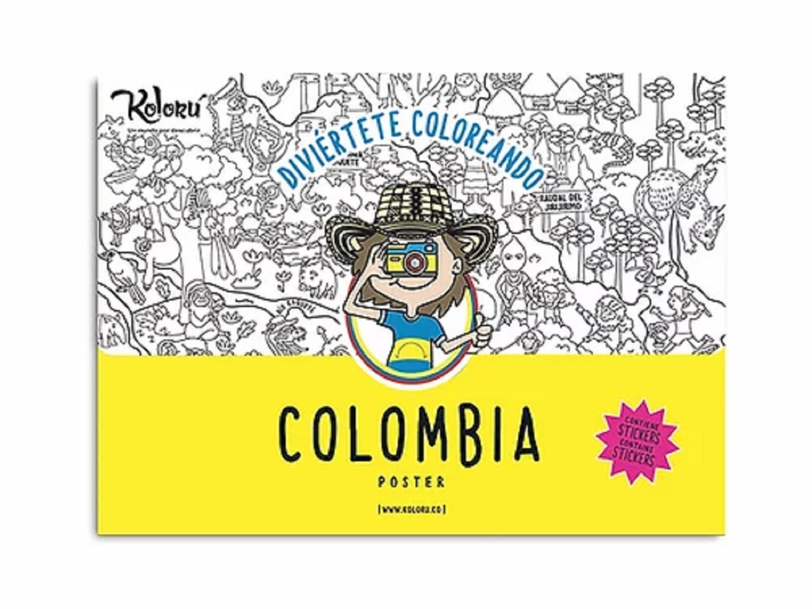 GRAN PROMO Poster Colombia con stickers + colores