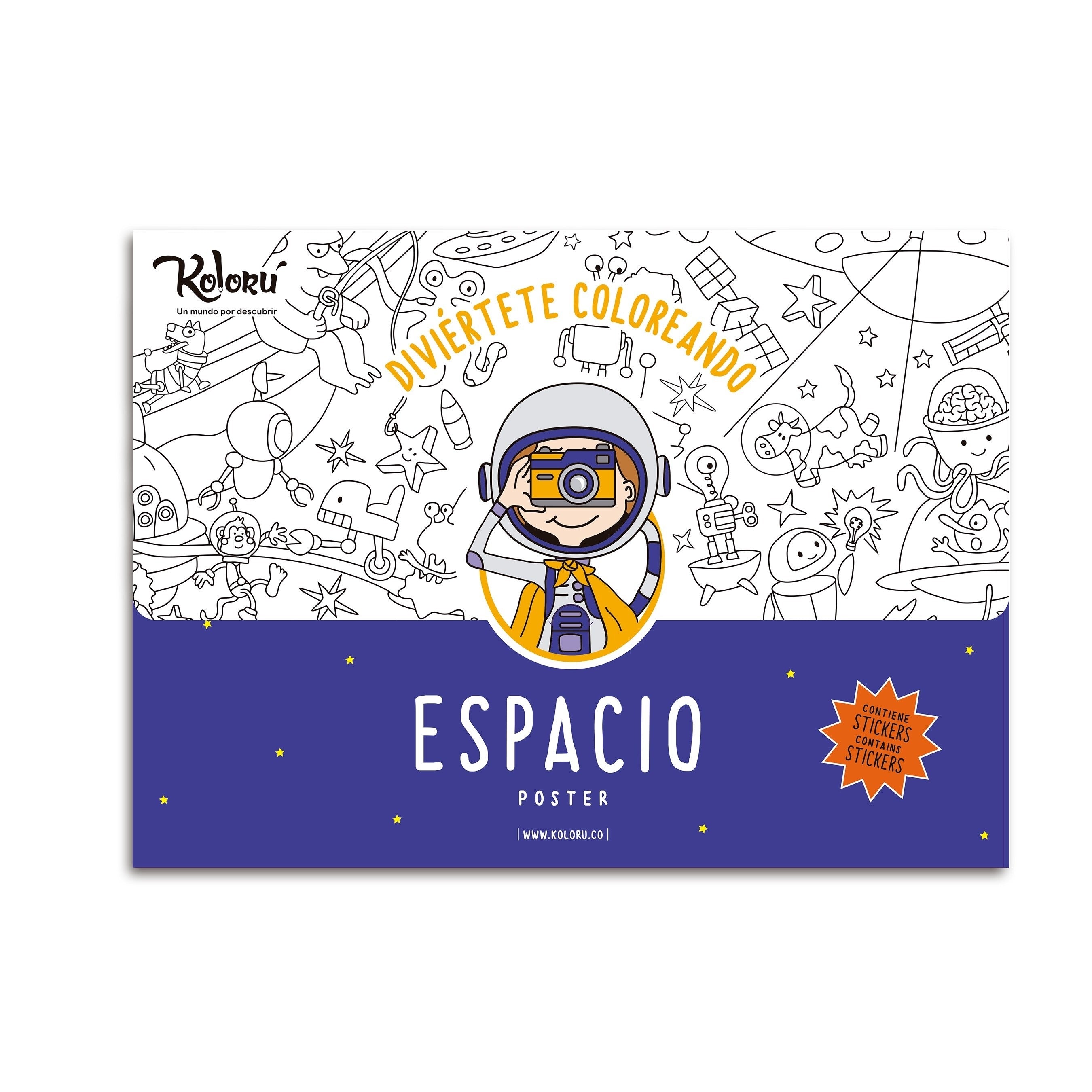 GRAN PROMO Poster Espacio con stickers + colores