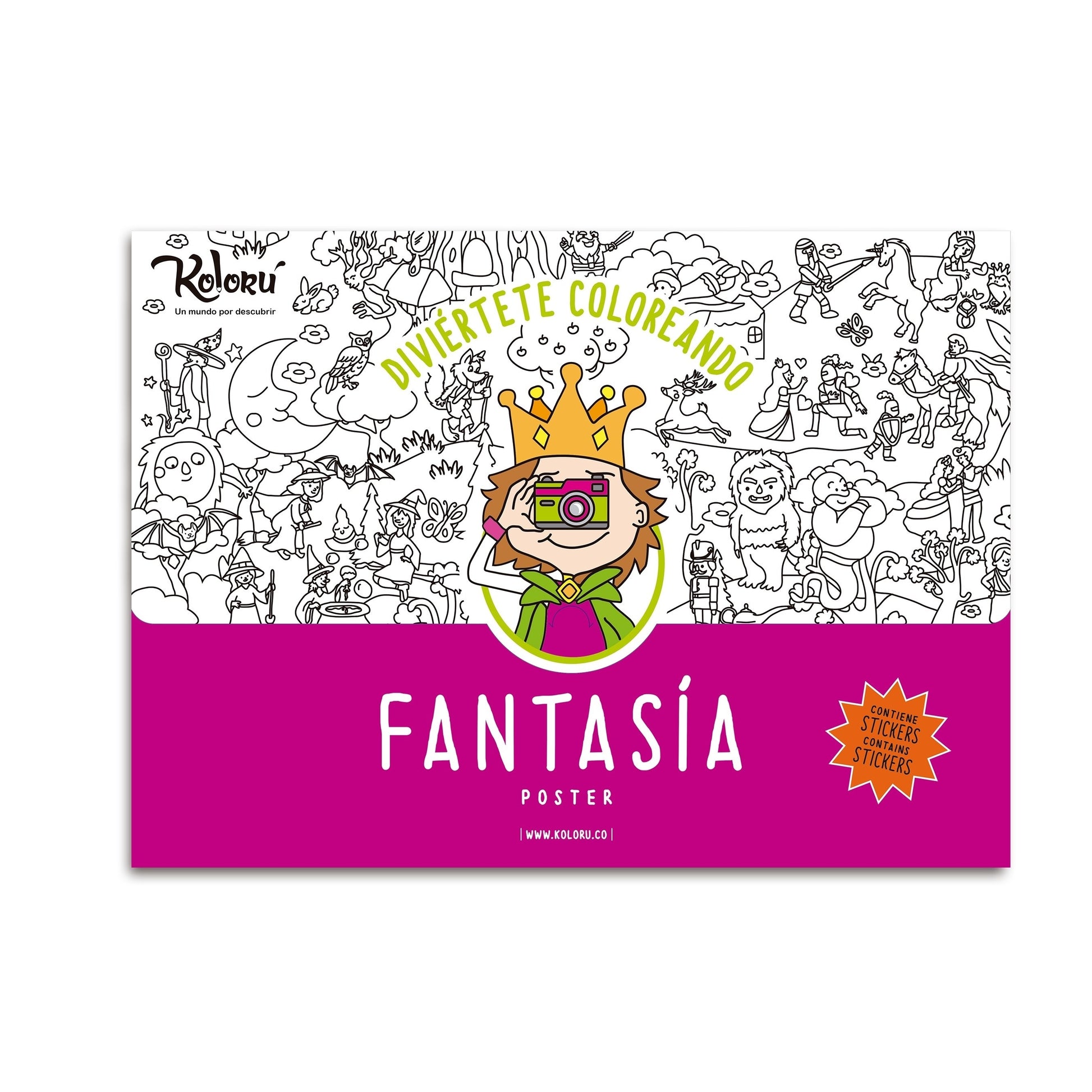 GRAN PROMO Poster fantasia con stickers + colores