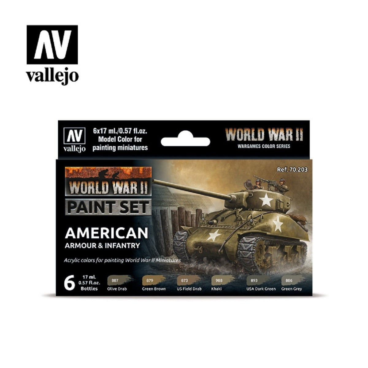 Model Color Set - WWII American Armour & Infantry