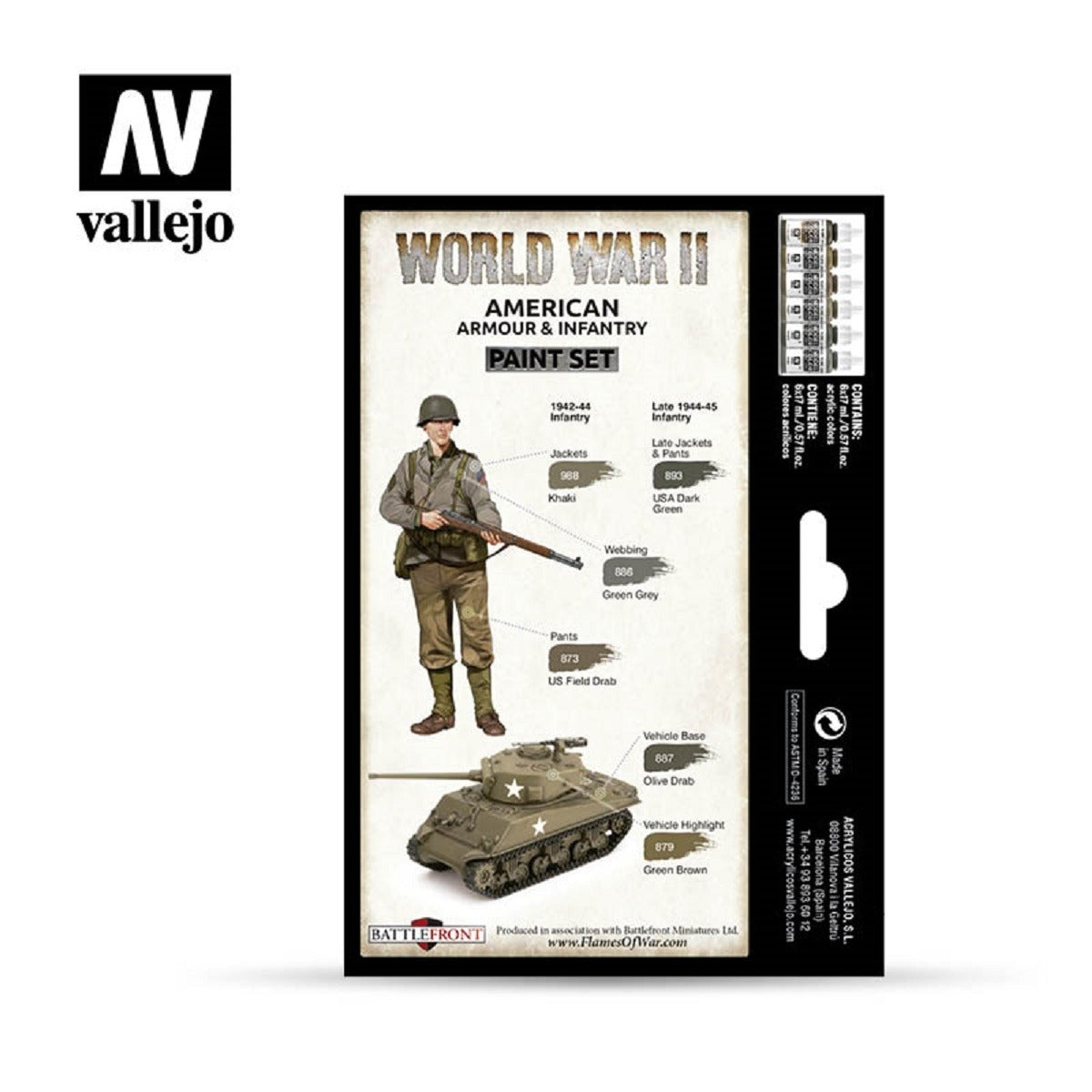 Model Color Set - WWII American Armour & Infantry