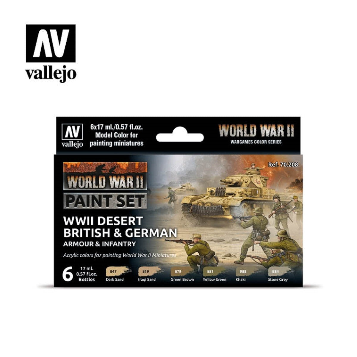 Model Color Set- WWII Desert British & German Armour