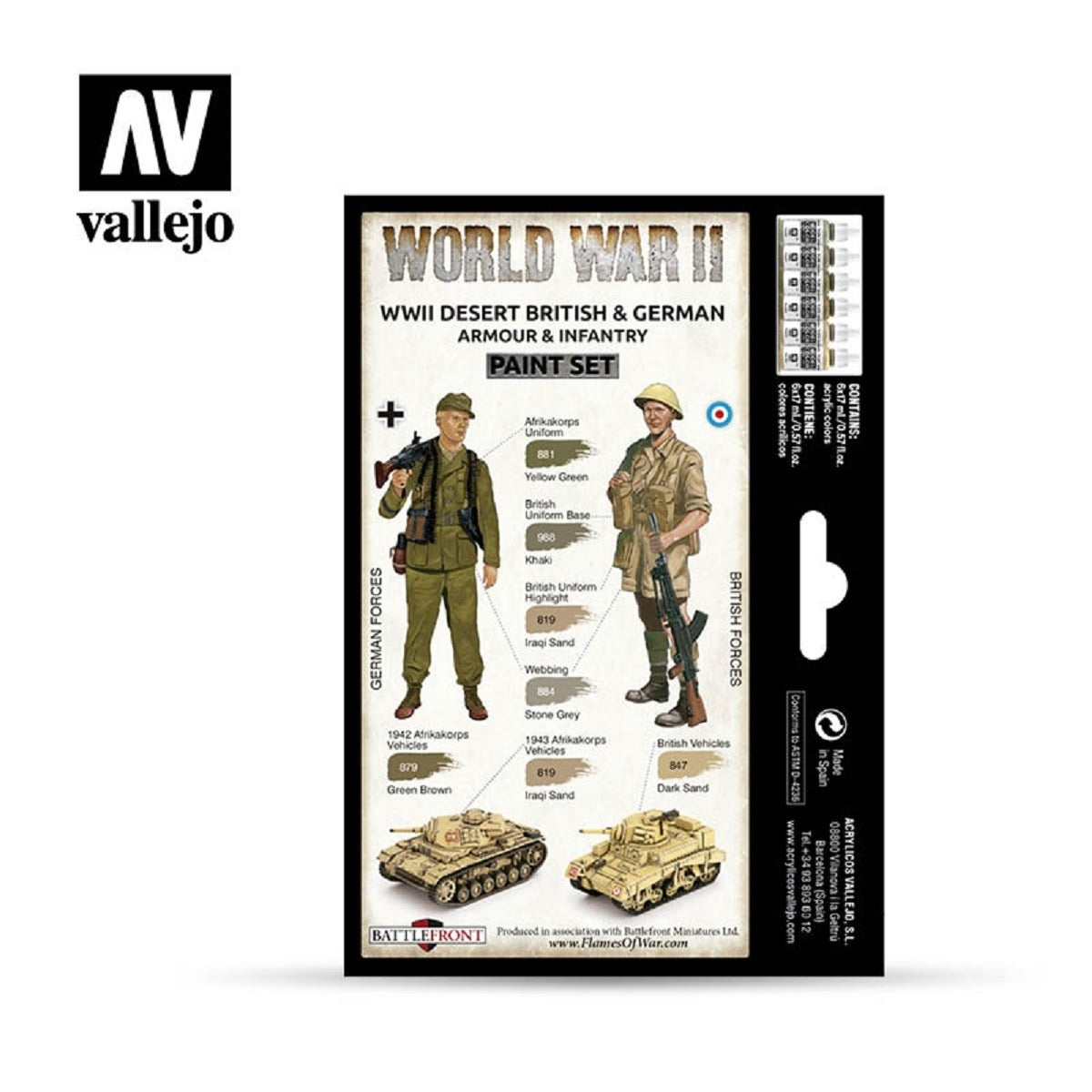 Model Color Set- WWII Desert British & German Armour