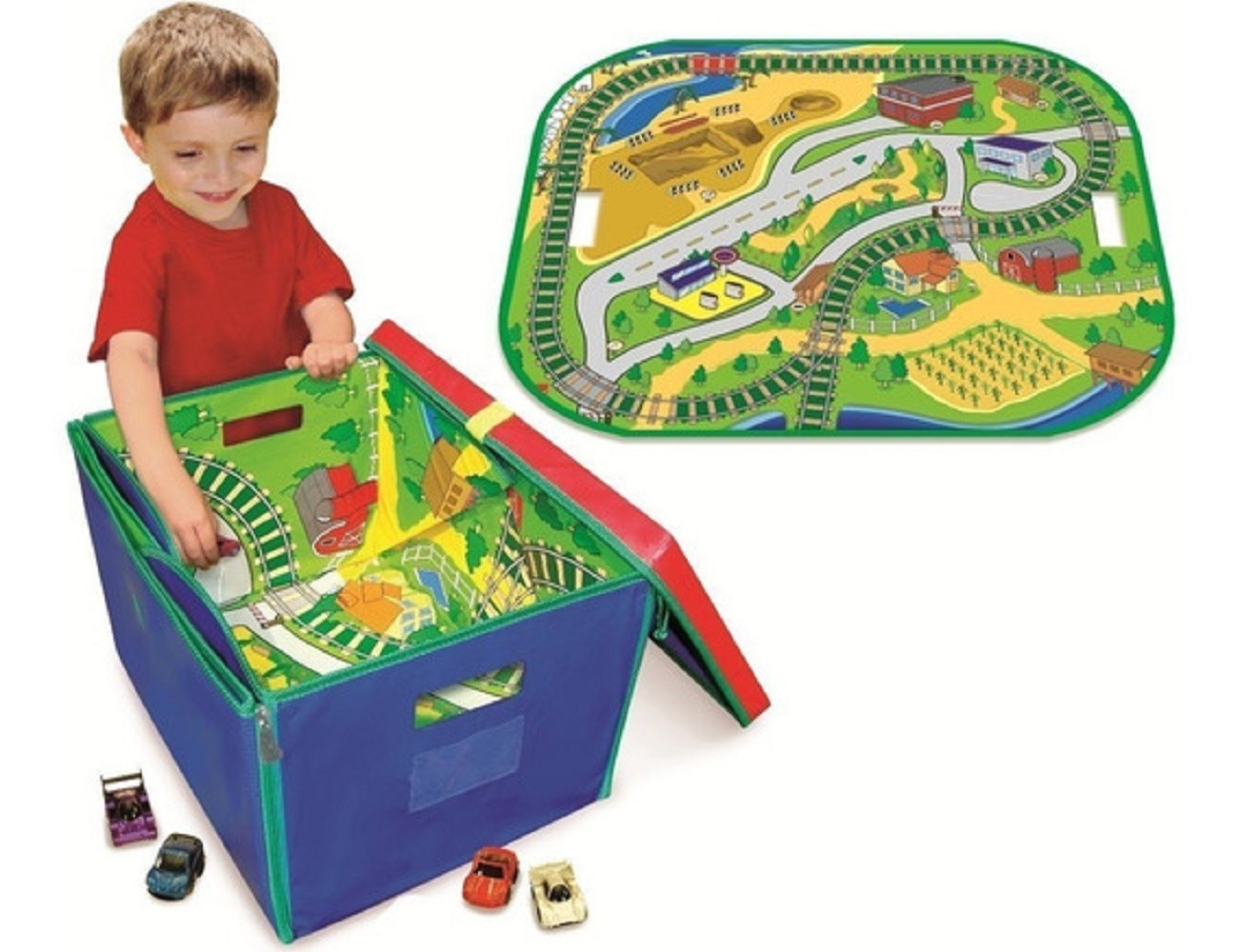 Bolsa Para Juguetes - Zip Bin Large Road & Rail