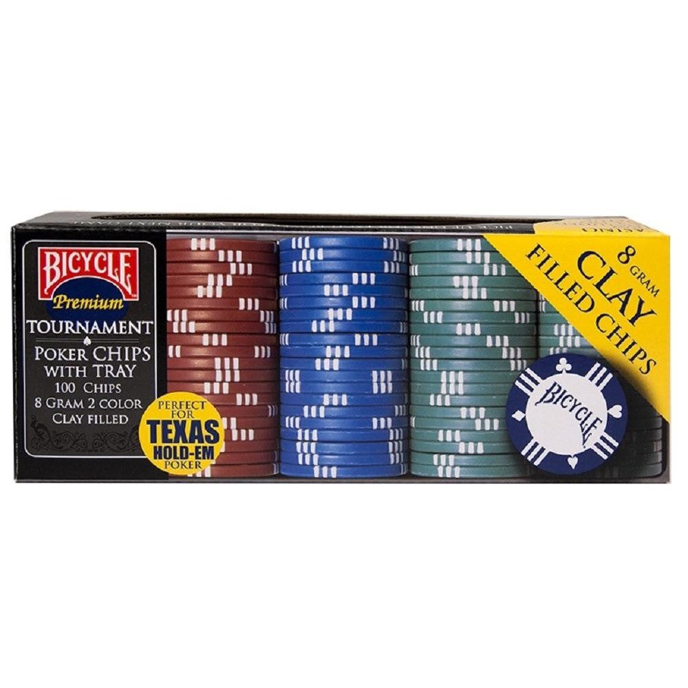 Chips de Poker 8 Gram Clay- Bicycle (100 Chips)