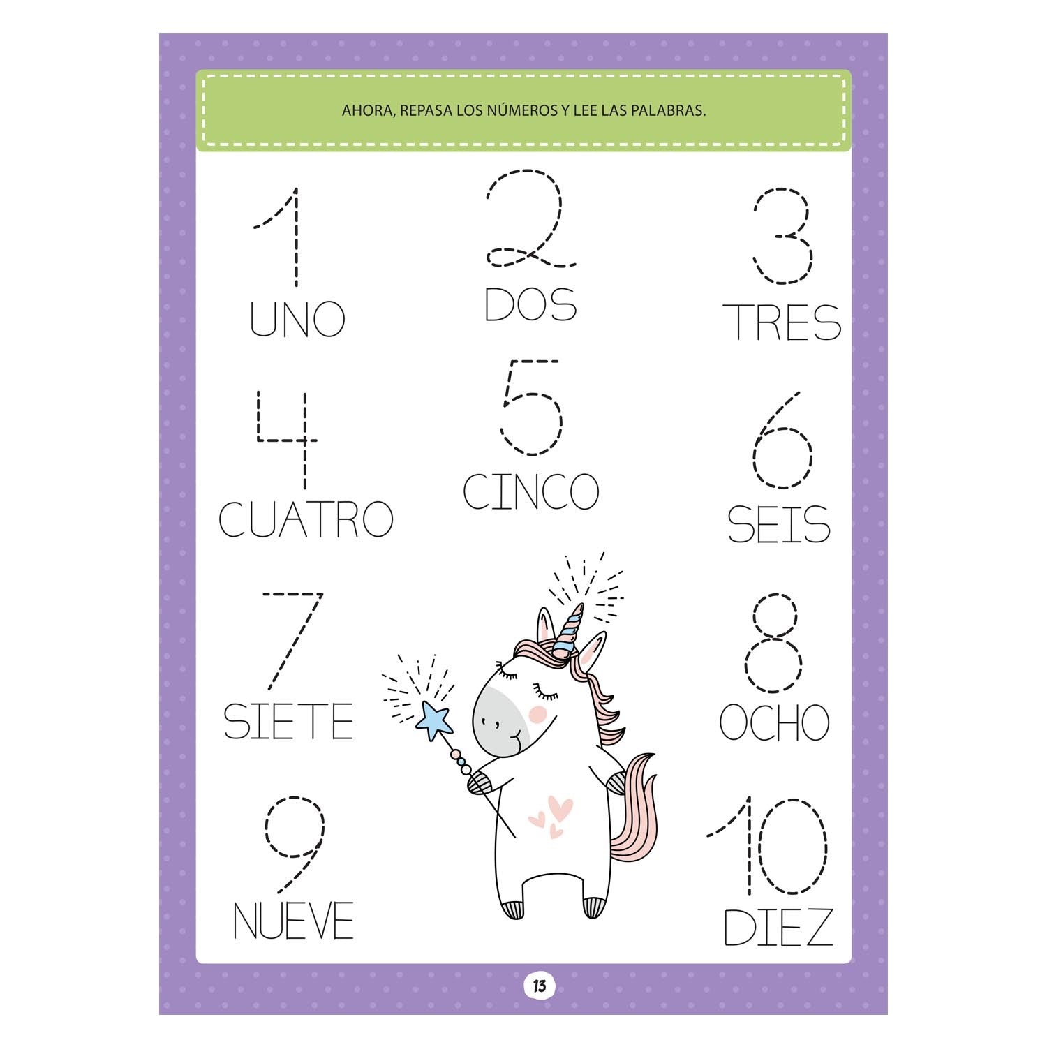 Número con Unicornios + Plumón