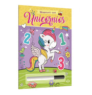 Número con Unicornios + Plumón