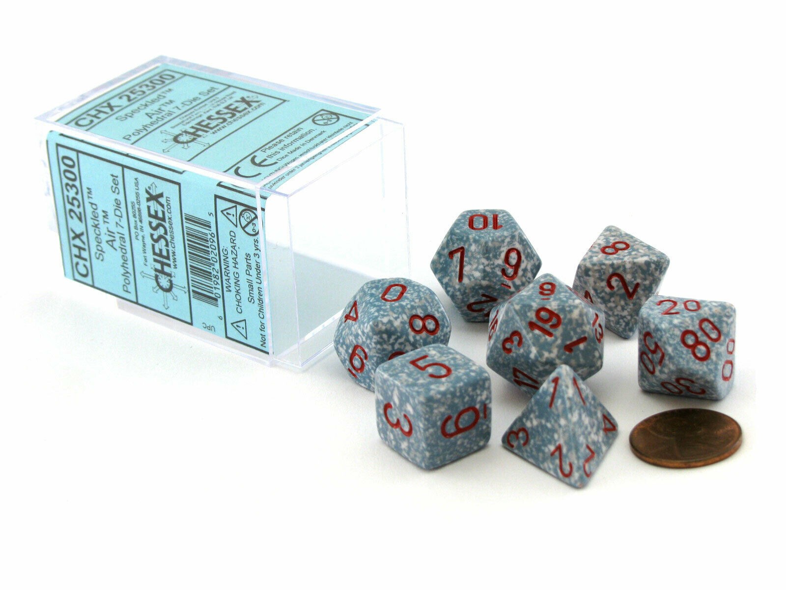 Set 7 Dados Polyhedral Speckled Granito Rojo