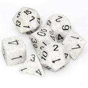 Set 7 Dados Polyhedral Granito Blanco / Negro
