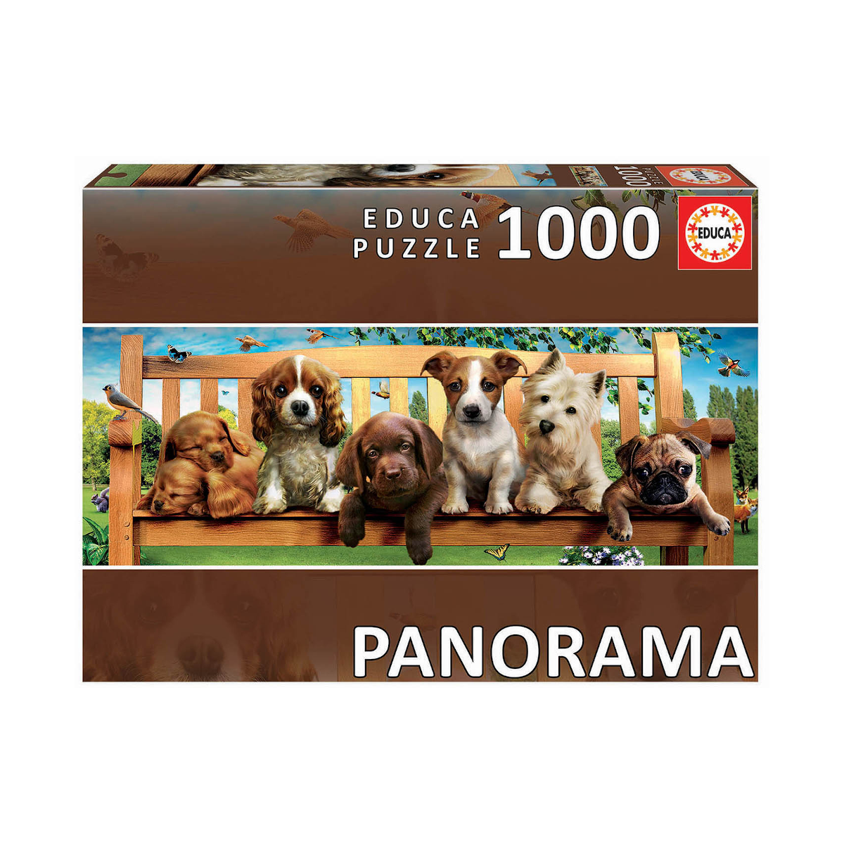 Rompecabezas Perritos En El Banco Panorama