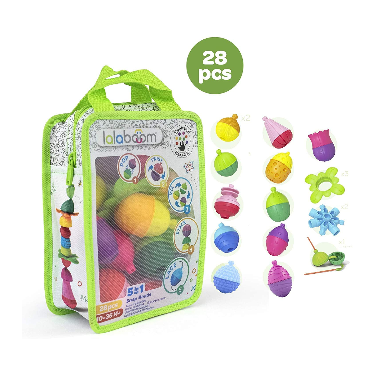 Juego De Cuentas x 28 Piezas y Accesorios