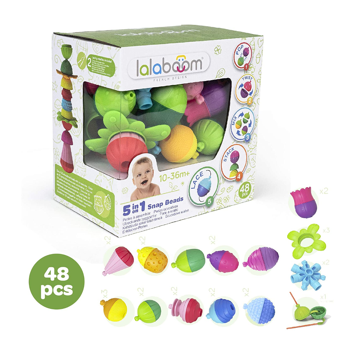 Juego De Cuentas x 48 Piezas y Accesorios
