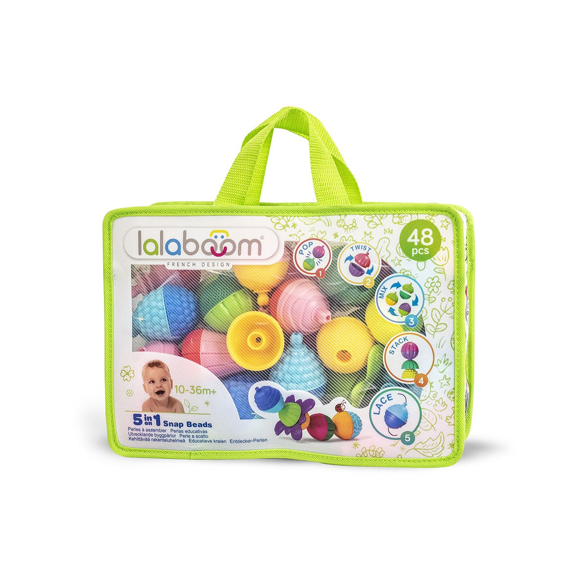 Juego De Cuentas x 48 Piezas, Accesorios y Bolsa
