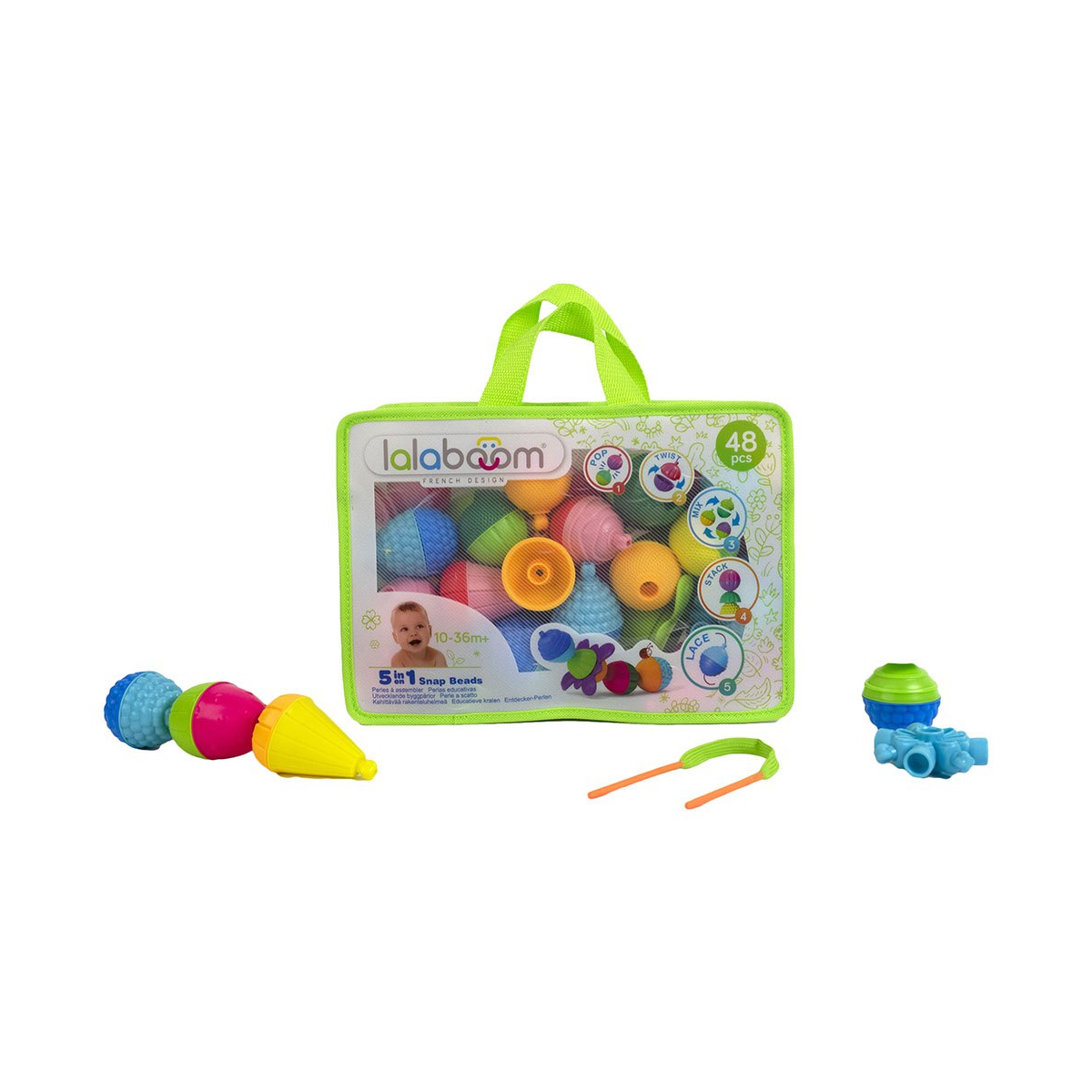 Juego De Cuentas x 48 Piezas, Accesorios y Bolsa