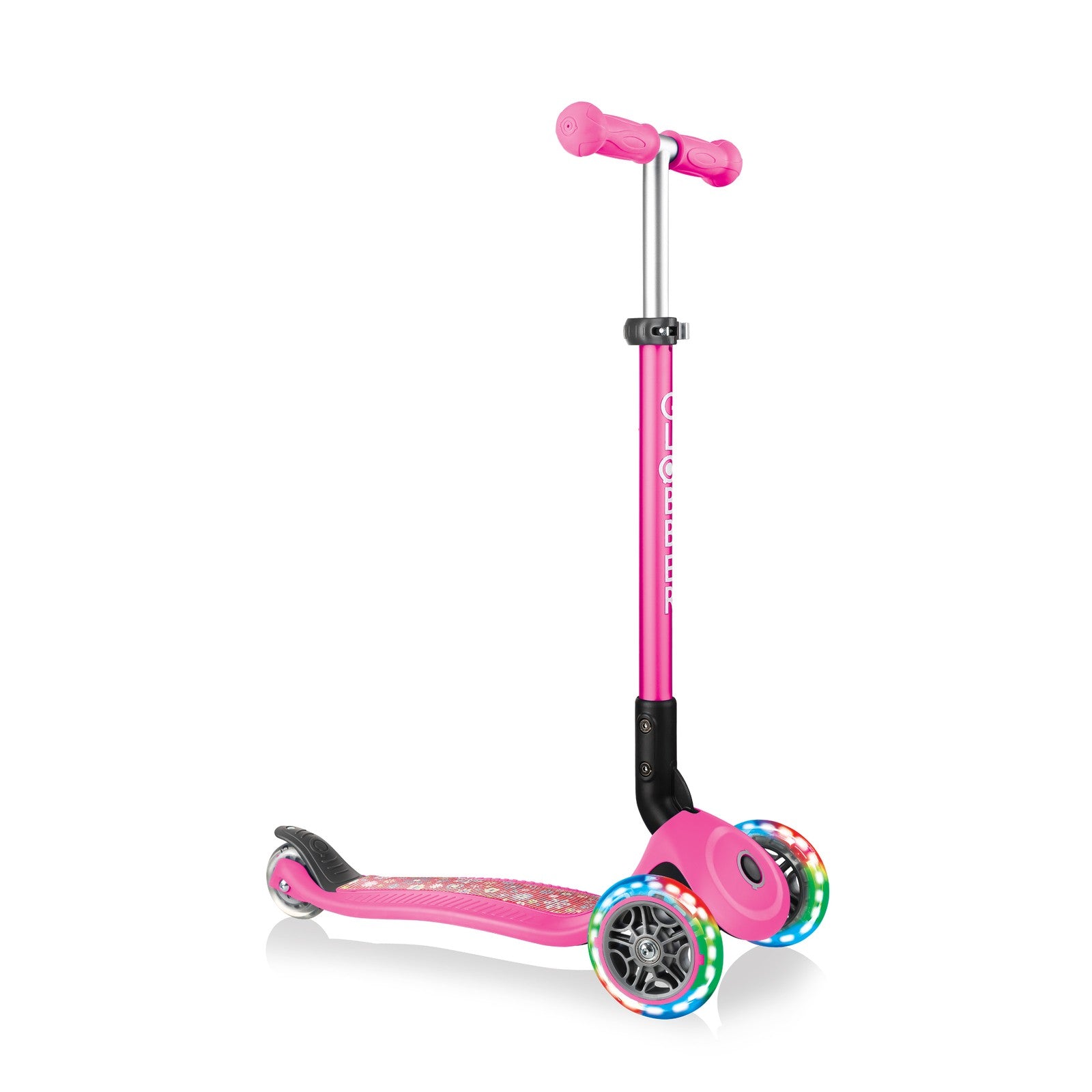 Monopatín Junior Plegable Luces- Fantasía con Flores